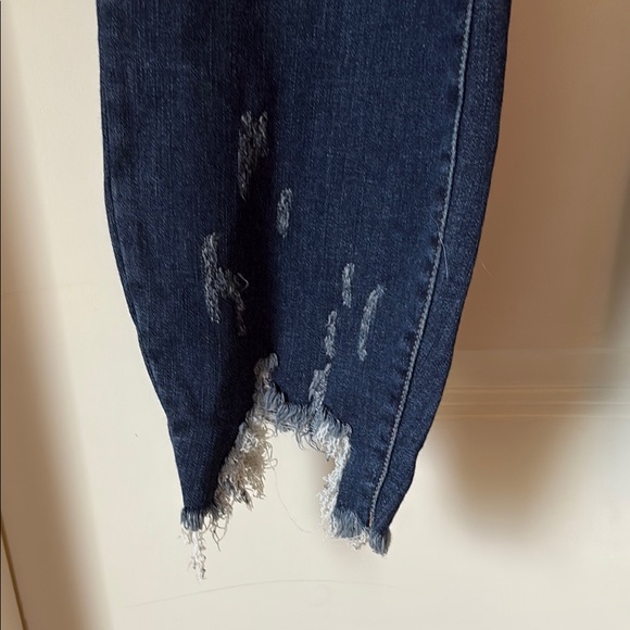 Judy Blue Ankle Cropped Distressed Blue Jeans - Picture 3 of 7